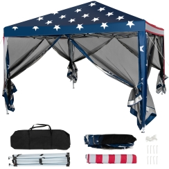 Costway 10 x 10 Foot Easy Pop-Up Canopy Tent with Mesh Netting