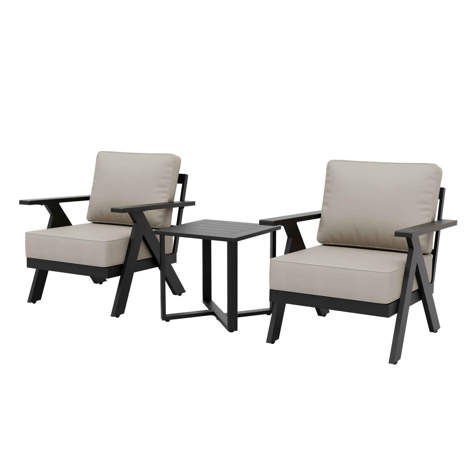 Eagle Peak 3 Piece Urban Slate Outdoor Bistro Patio Set