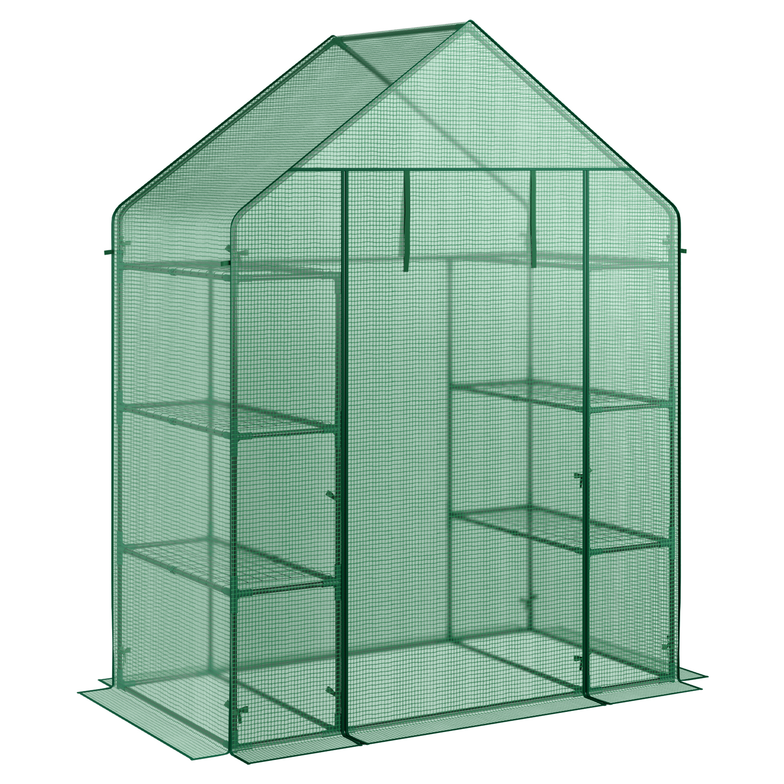 Costway 56 Inch Portable 4-Tier Walk-In Greenhouse with Shelves