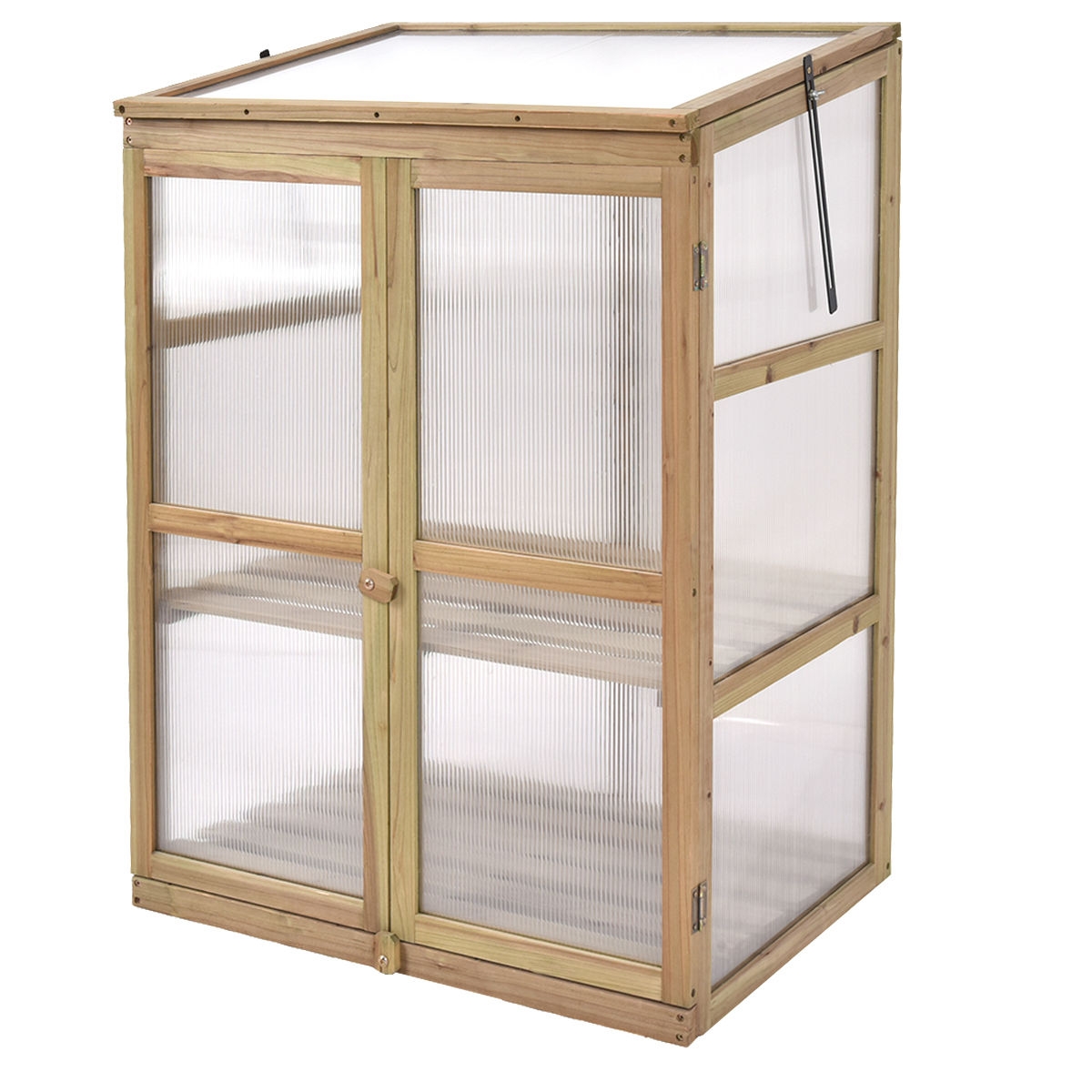 Costway 30 Inch Garden Portable Wooden Greenhouse Box