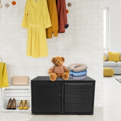 Costway 88 Gallon Rattan Patio Storage Deck Box