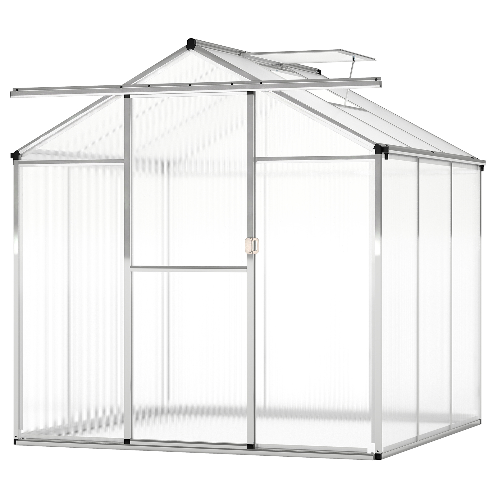 Costway Large Walk-In Polycarbonate Greenhouse with Rain Gutters