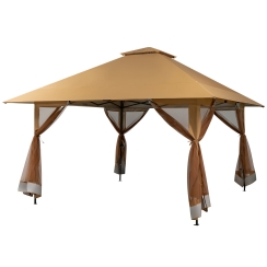 Costway 13 x 13 Foot Pop-Up Instant Sun Shelter Gazebo with Mesh Walls