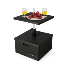 Costway 21 Inch 175 Pound Fillable Umbrella Base with Table Tray