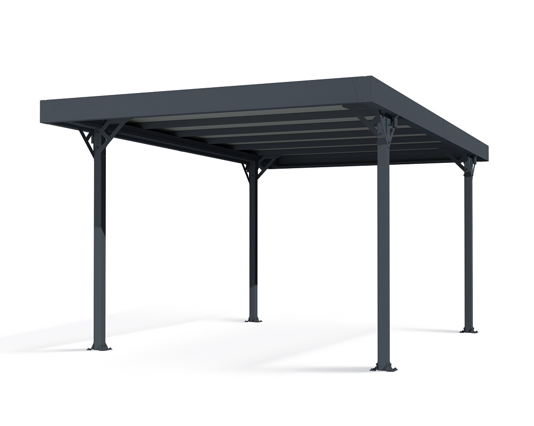 Palram - Canopia 10 x 16 Foot Grey Metal Palma 5000 Carport