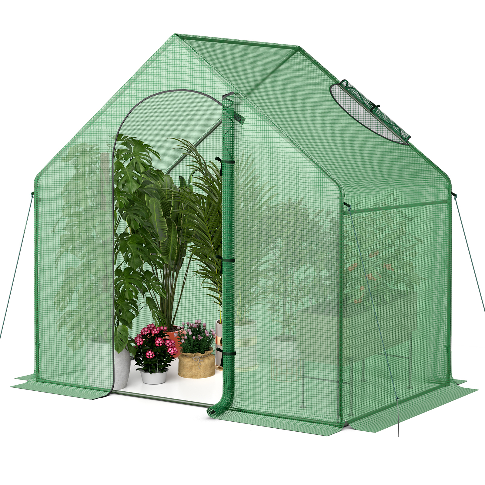 Costway 71 x 40 Inch Portable Warm Greenhouse with Cover and Zipper Door