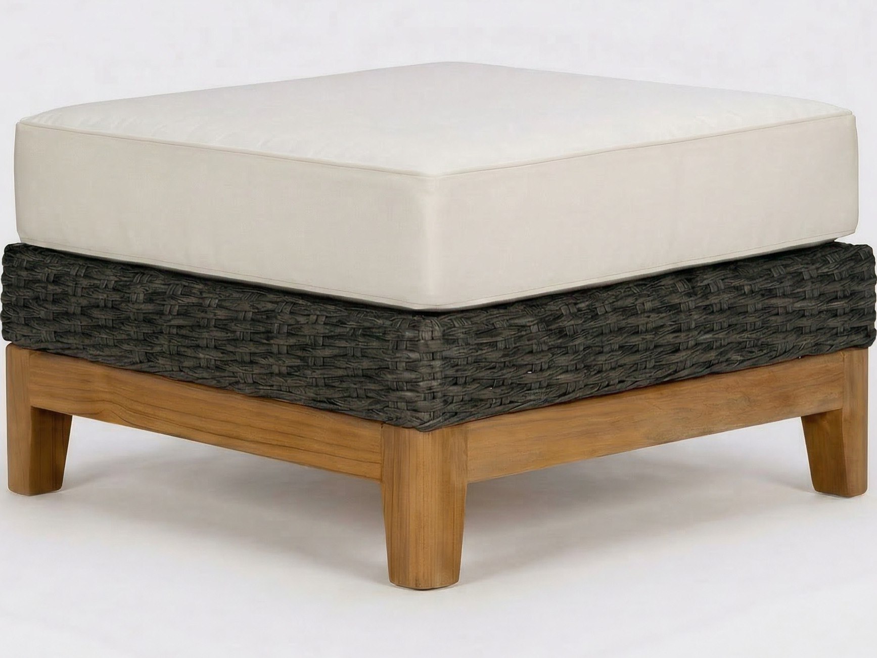 Royal Teak Collection Gray Wicker Boca Ottoman