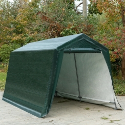 Costway 8 x 14 Foot Outdoor Storage Carport with Roll-Up Door