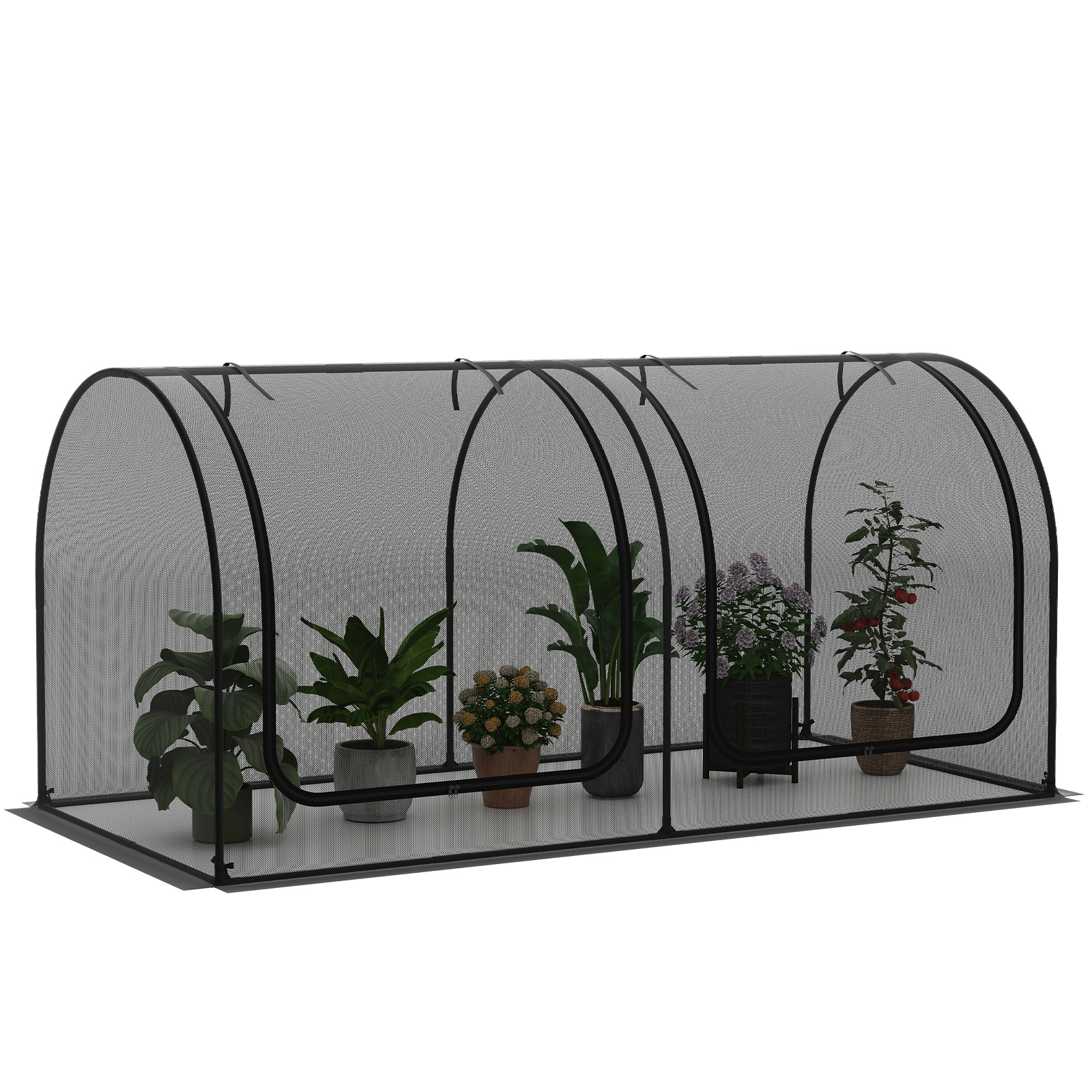 Costway 98 x 48 Inch Portable Tunnel Greenhouse with 2 Roll-Up Doors