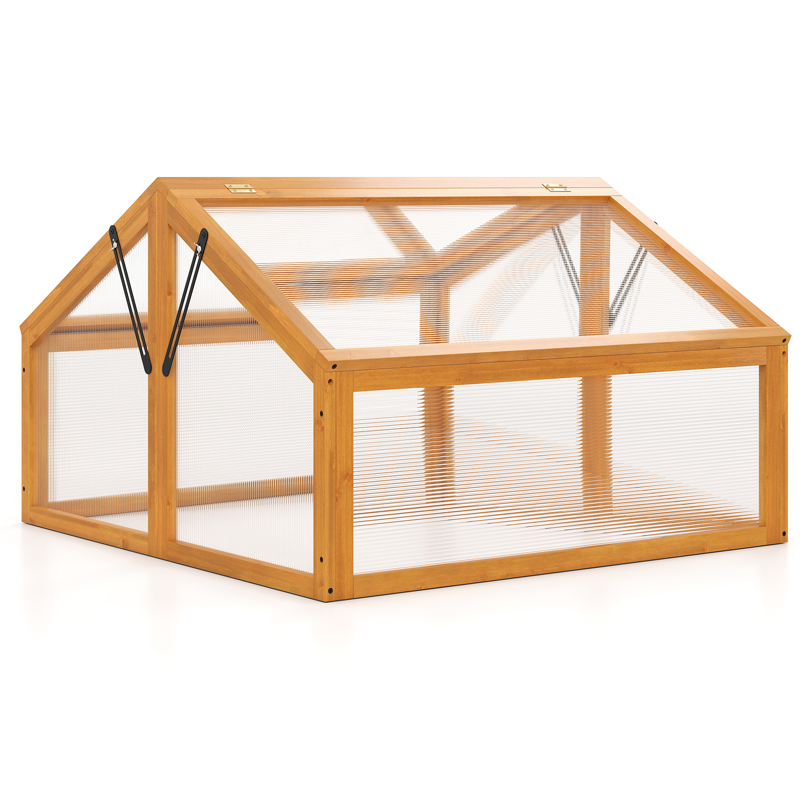 Costway 36 x 33 Inch Wood Double Greenhouse Box