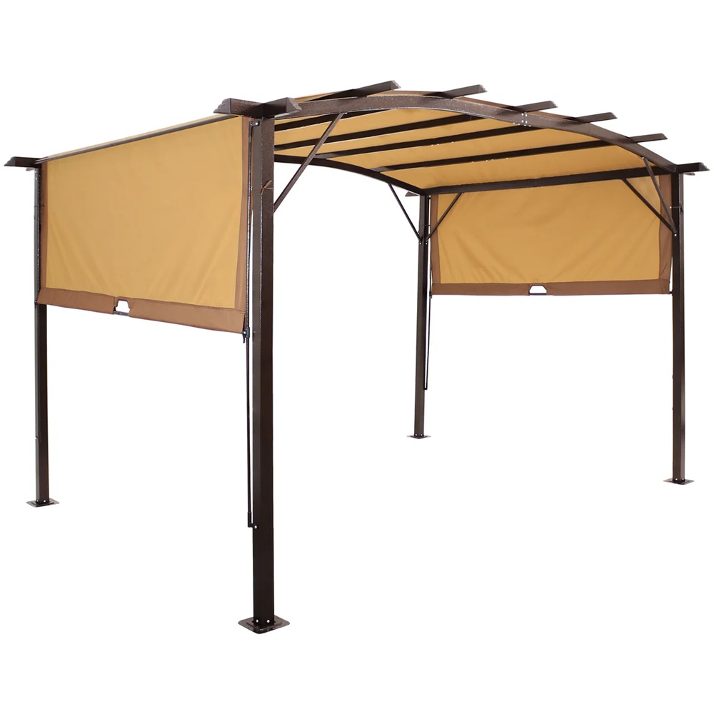 Sunnydaze 9 x 12 Foot Arched Pergola with Retractable Side Panels