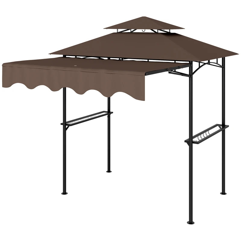Outsunny 8 x 5 Foot 630V00 Outdoor Grill Gazebo with Side Awning