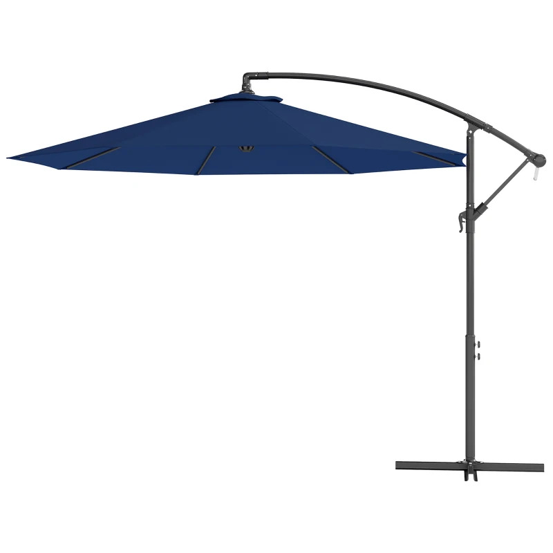 Outsunny 10 Foot Cantilever Tilt Offset Patio Umbrella with Cross Base