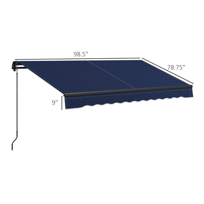 Outsunny 8 x 6 1/2 Foot Retractable Sunshade Awning