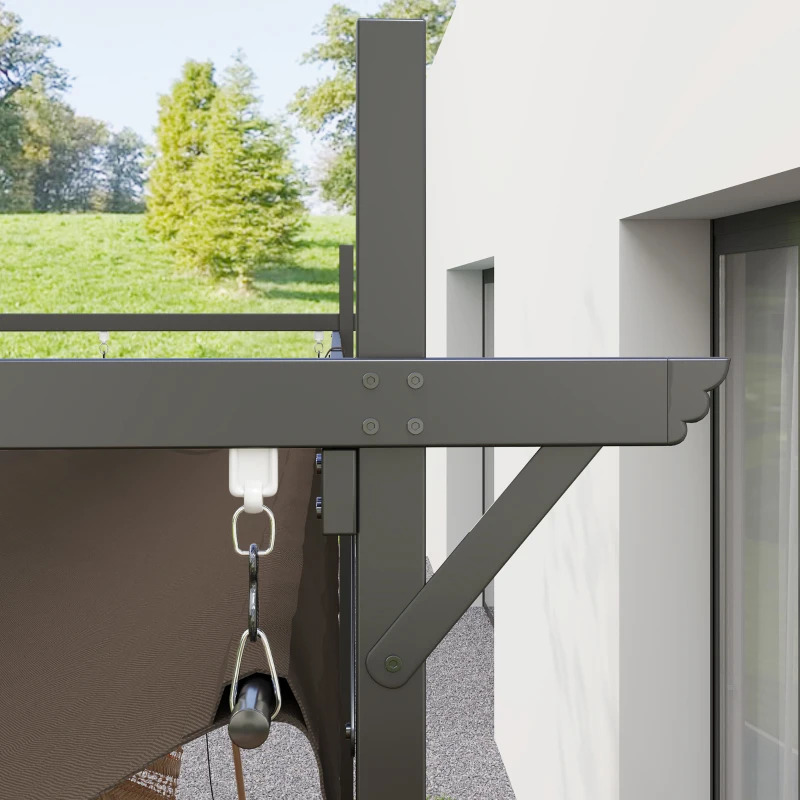 Outsunny 10 x 13 Foot Metal Retractable Pergola Canopy