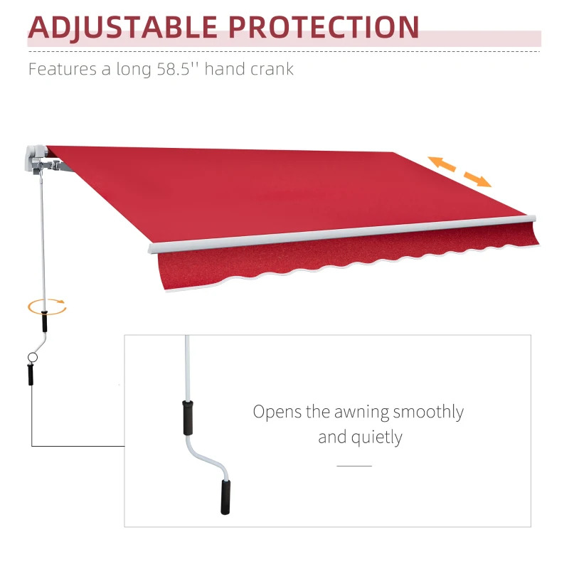 Outsunny 12 x 10 Foot Retractable Awning