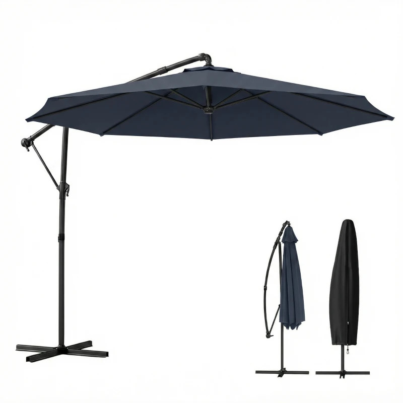 Outsunny 10 Foot Offset Patio Umbrella with Cover