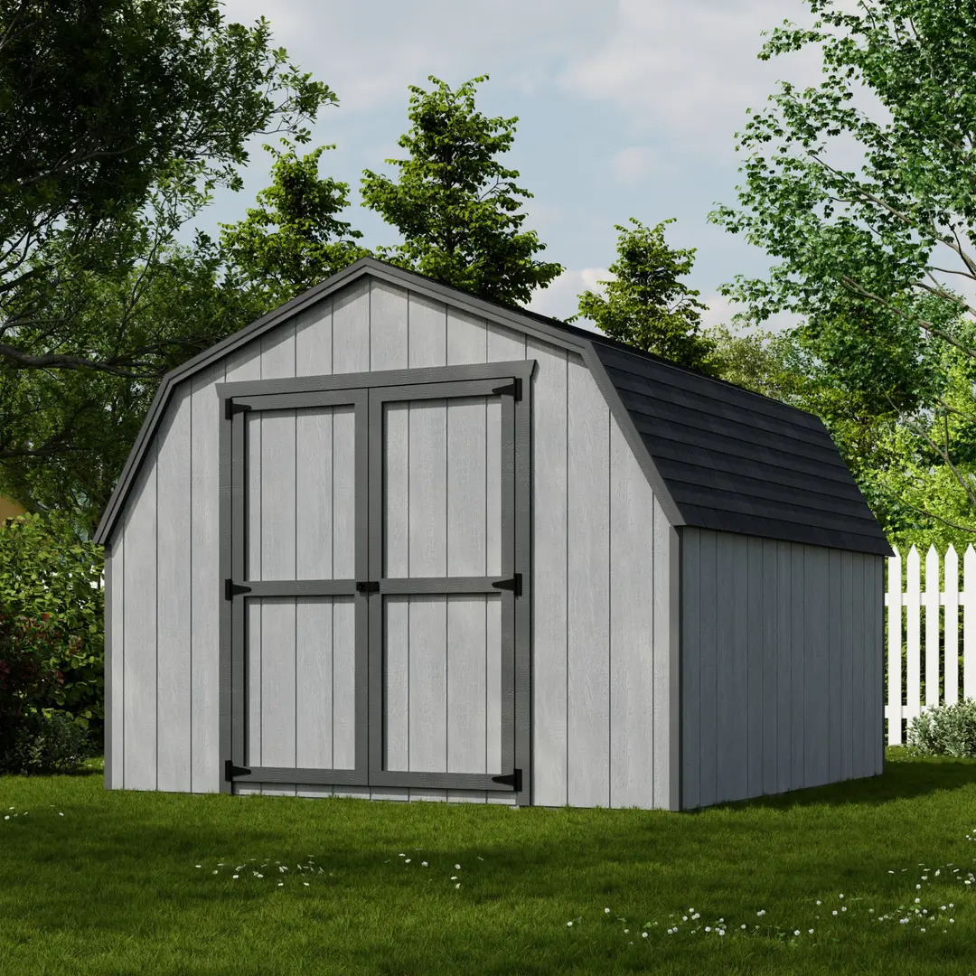 Little Cottage Co. 10 x 10 Foot Value Gambrel Barn with 4 Foot Sidewalls - Precut Kit