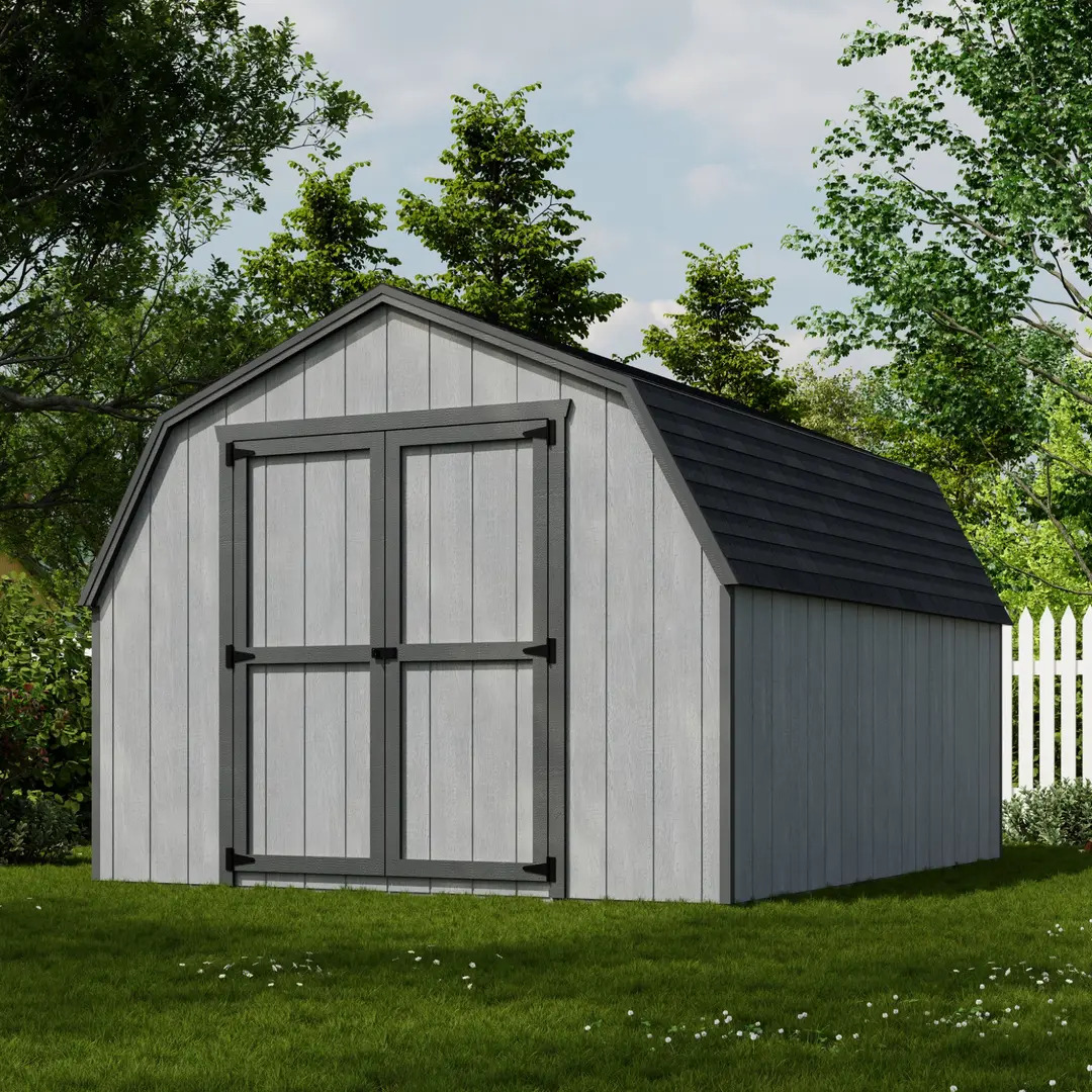 Little Cottage Co. 10 x 12 Foot Value Gambrel Barn with 4 Foot Sidewalls - Precut Kit