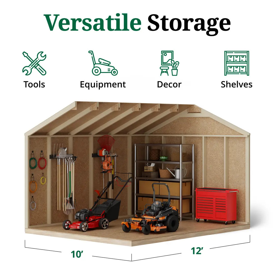 Little Cottage Co. 10 x 12 Foot Value Workshop Shed with Floor - Precut Kit