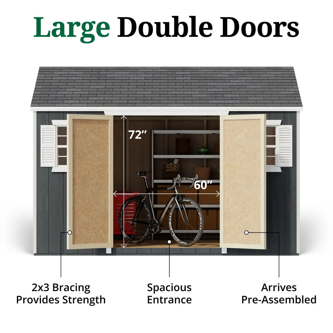 Little Cottage Co. 10 x 12 Foot Value Workshop Shed with Floor - Precut Kit