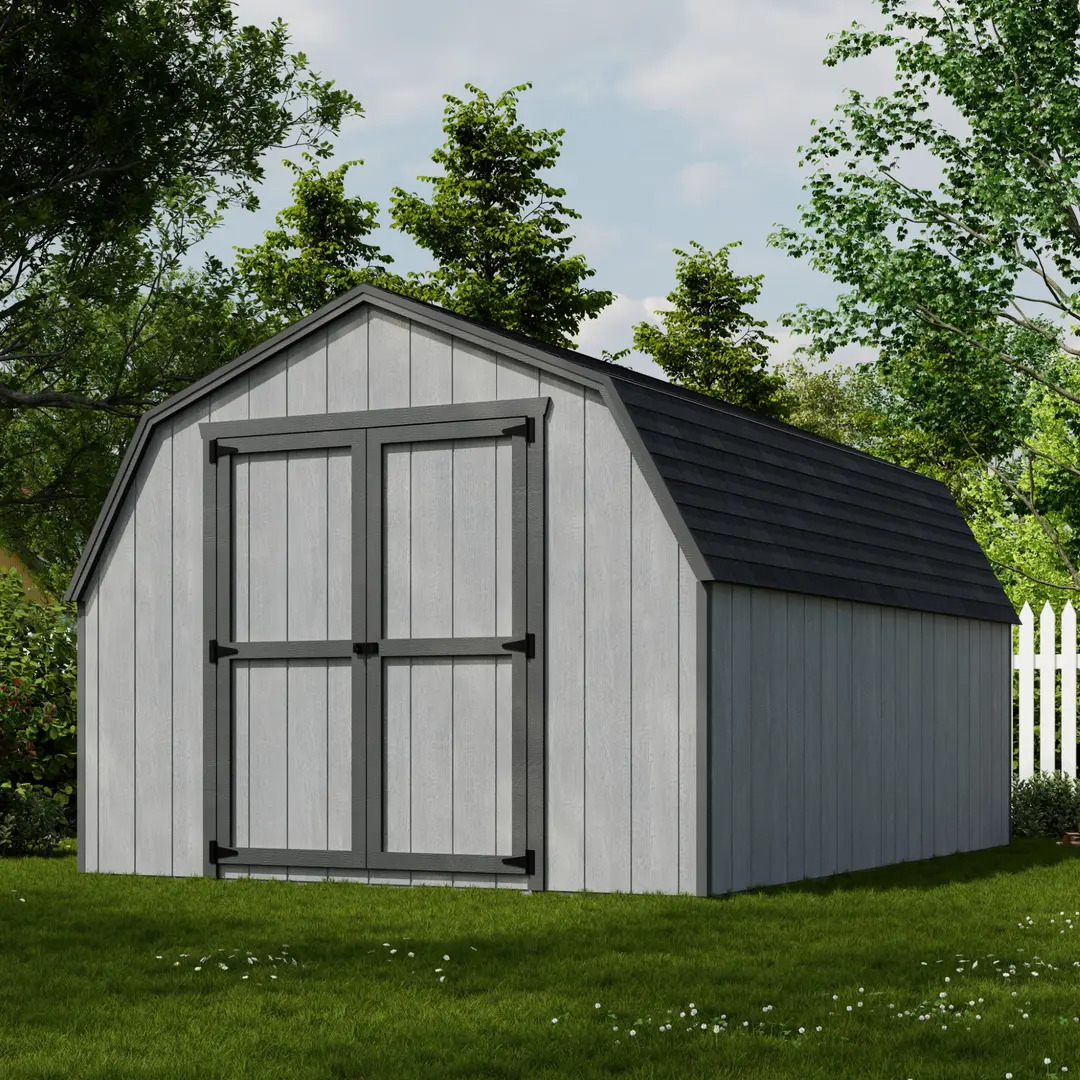 Little Cottage Co. 10 x 14 Foot Value Gambrel Barn with 4 Foot Sidewalls - Precut Kit
