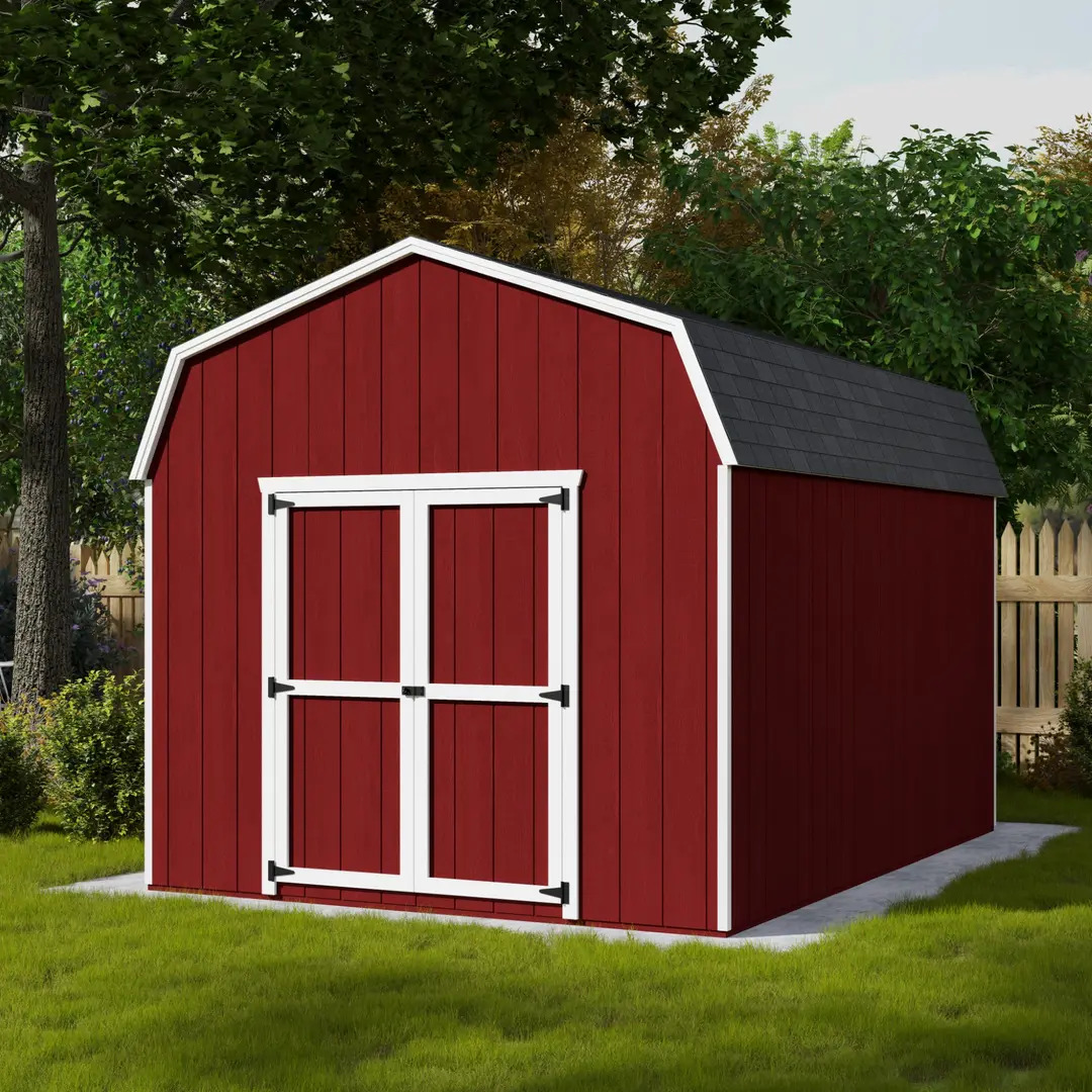 Little Cottage Co. 10 x 14 Foot Value Gambrel Barn with 6 Foot Sidewalls - Precut Kit