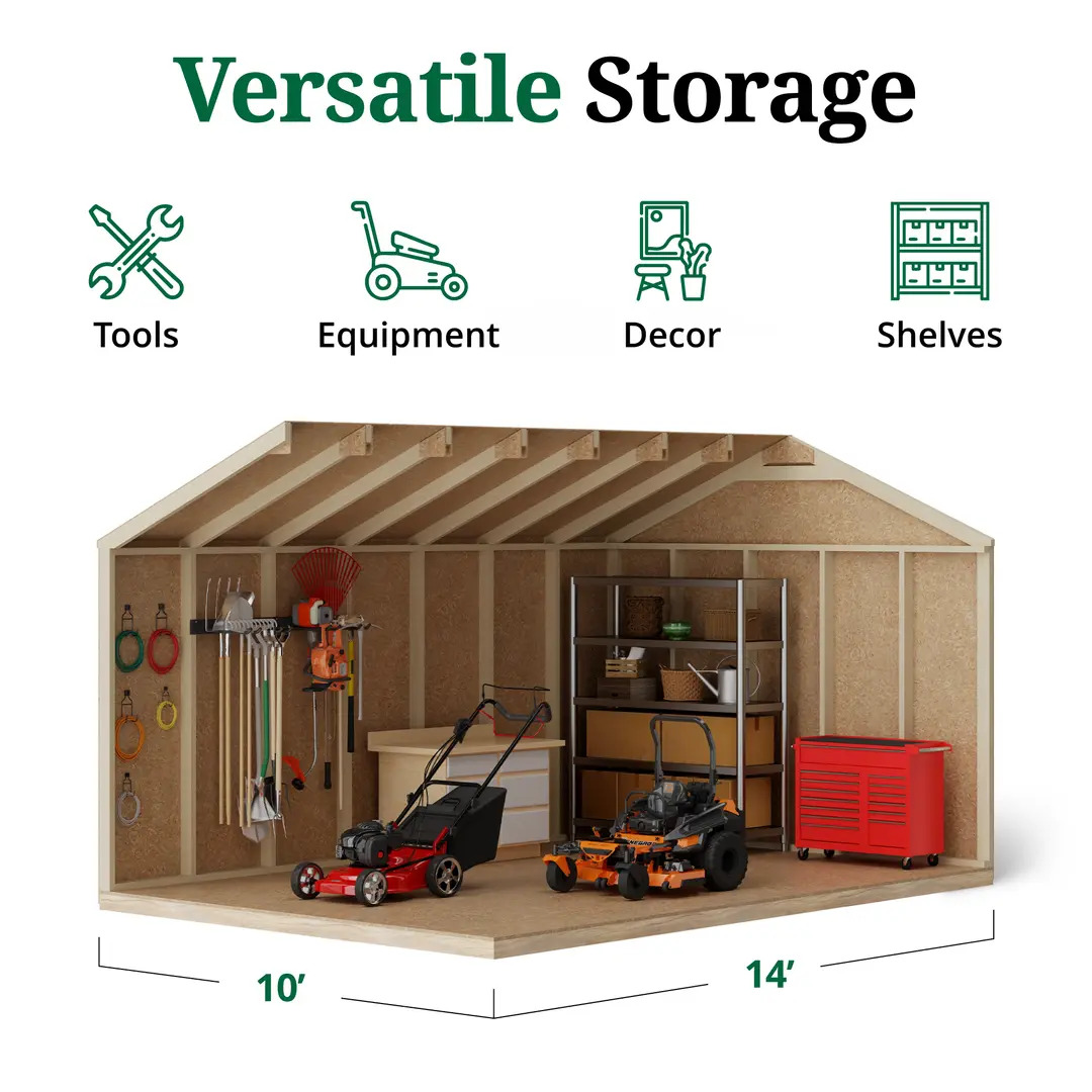Little Cottage Co. 10 x 14 Foot Value Workshop Shed with Floor - Precut Kit