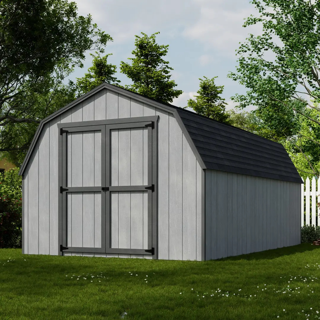 Little Cottage Co. 10 x 16 Foot Value Gambrel Barn with 4 Foot Sidewalls - Precut Kit