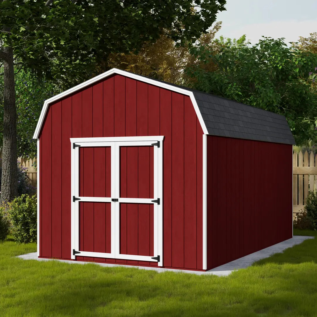 Little Cottage Co. 10 x 16 Foot Value Gambrel Barn with 6 Foot Sidewalls - Precut Kit