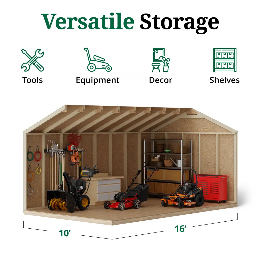 Little Cottage Co. 10 x 16 Foot Value Workshop Shed with Floor - Precut Kit