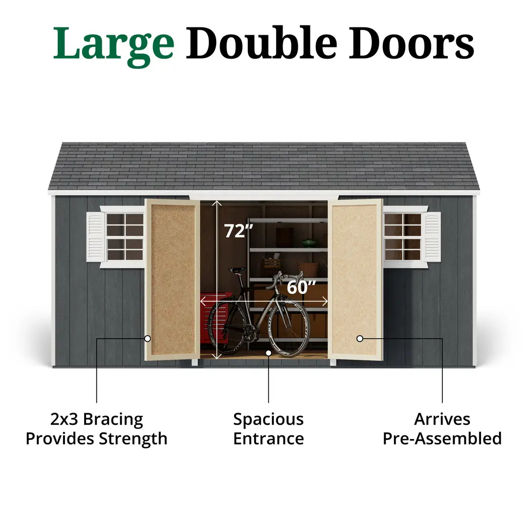 Little Cottage Co. 10 x 16 Foot Value Workshop Shed with Floor - Precut Kit