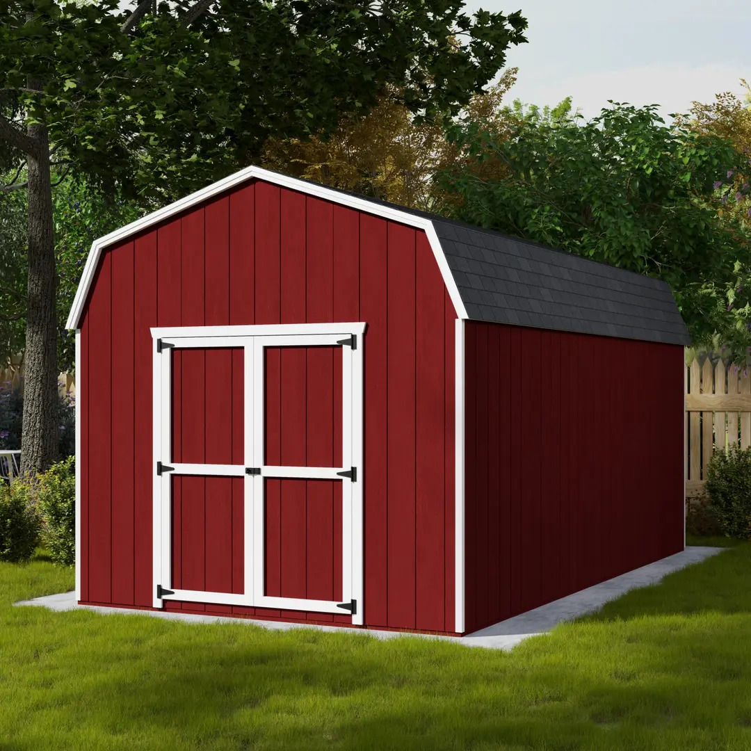 Little Cottage Co. 10 x 18 Foot Value Gambrel Barn with 6 Foot Sidewalls - Precut Kit