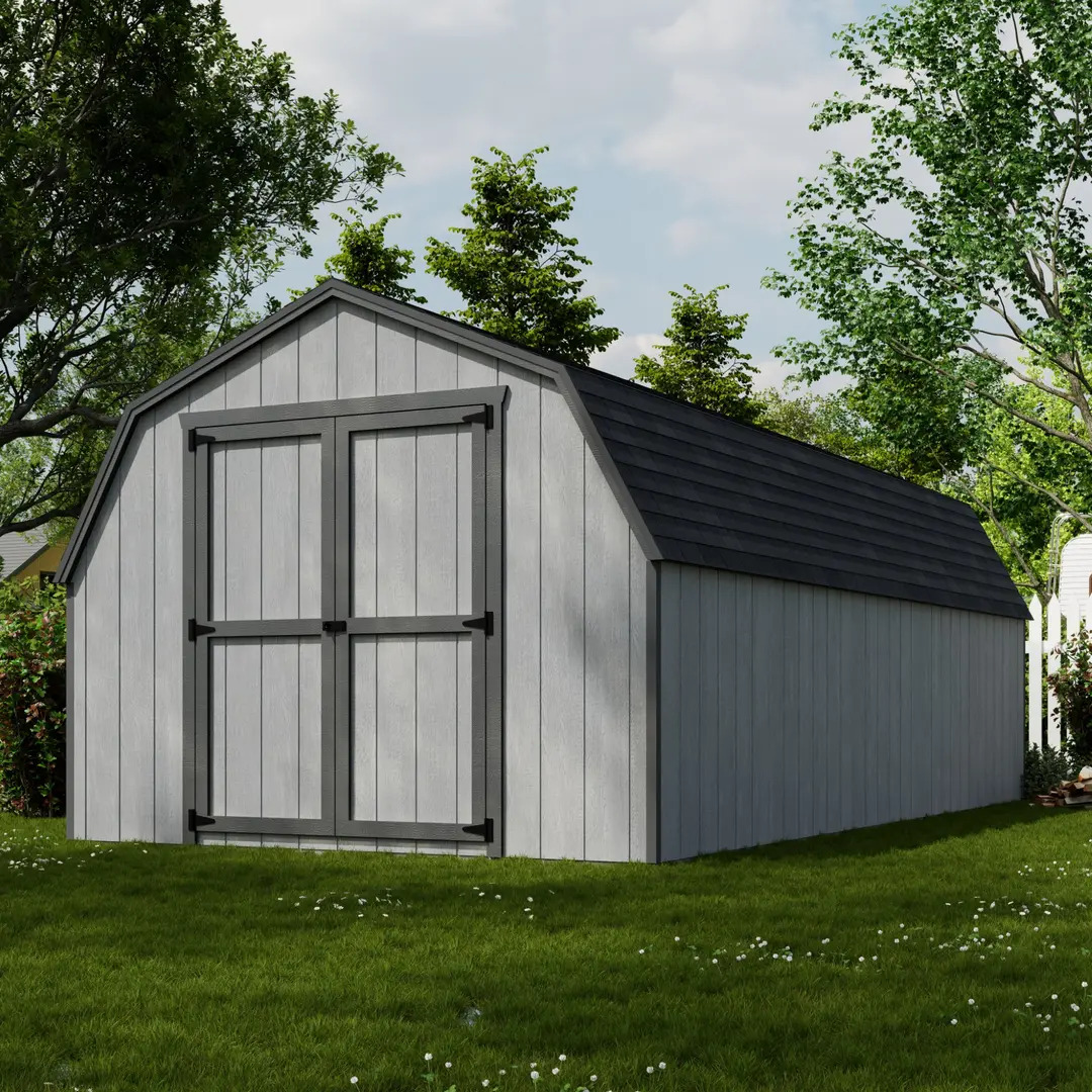 Little Cottage Co. 10 x 20 Foot Value Gambrel Barn with 4 Foot Sidewalls - Precut Kit
