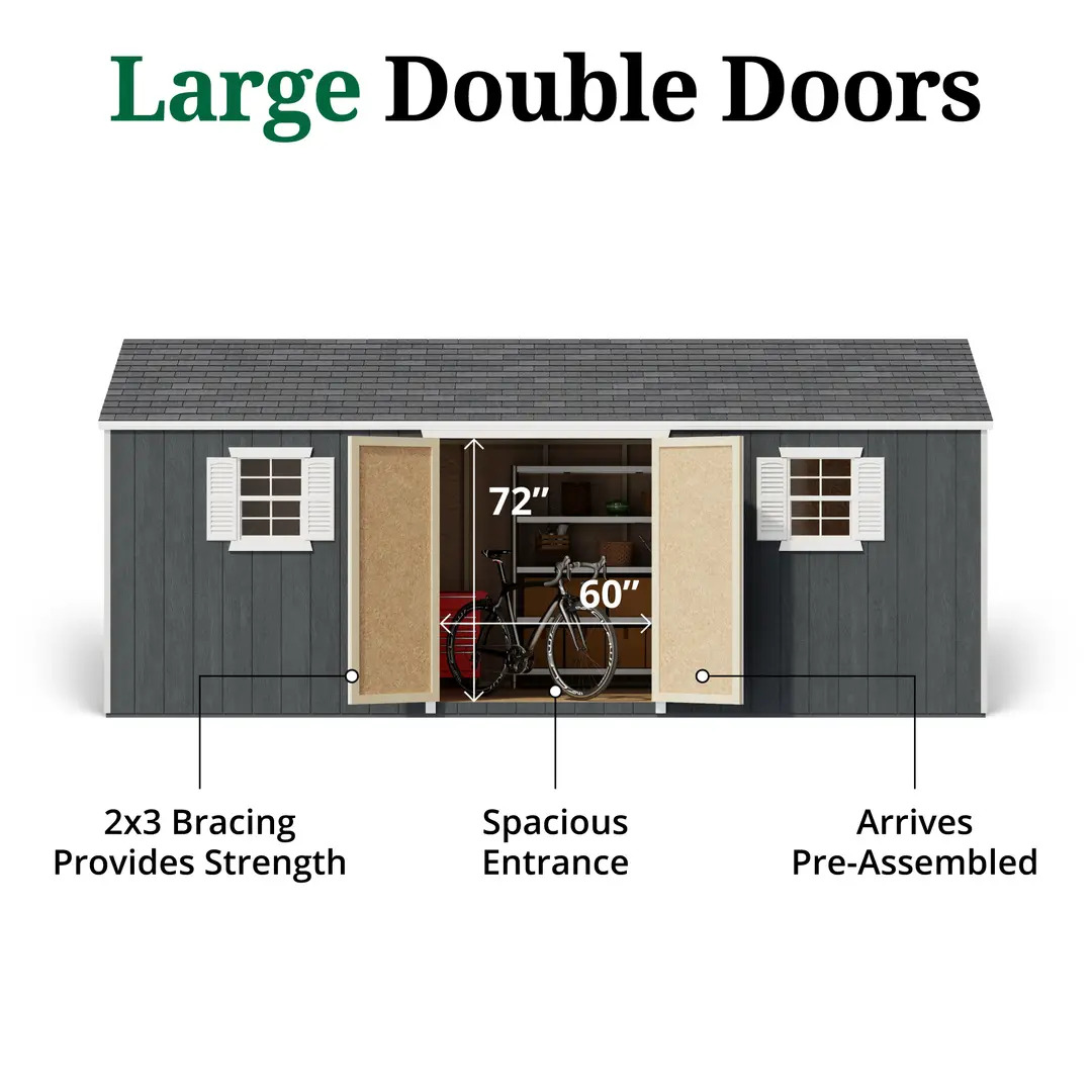 Little Cottage Co. 10 x 20 Foot Value Workshop Shed with Floor - Precut Kit