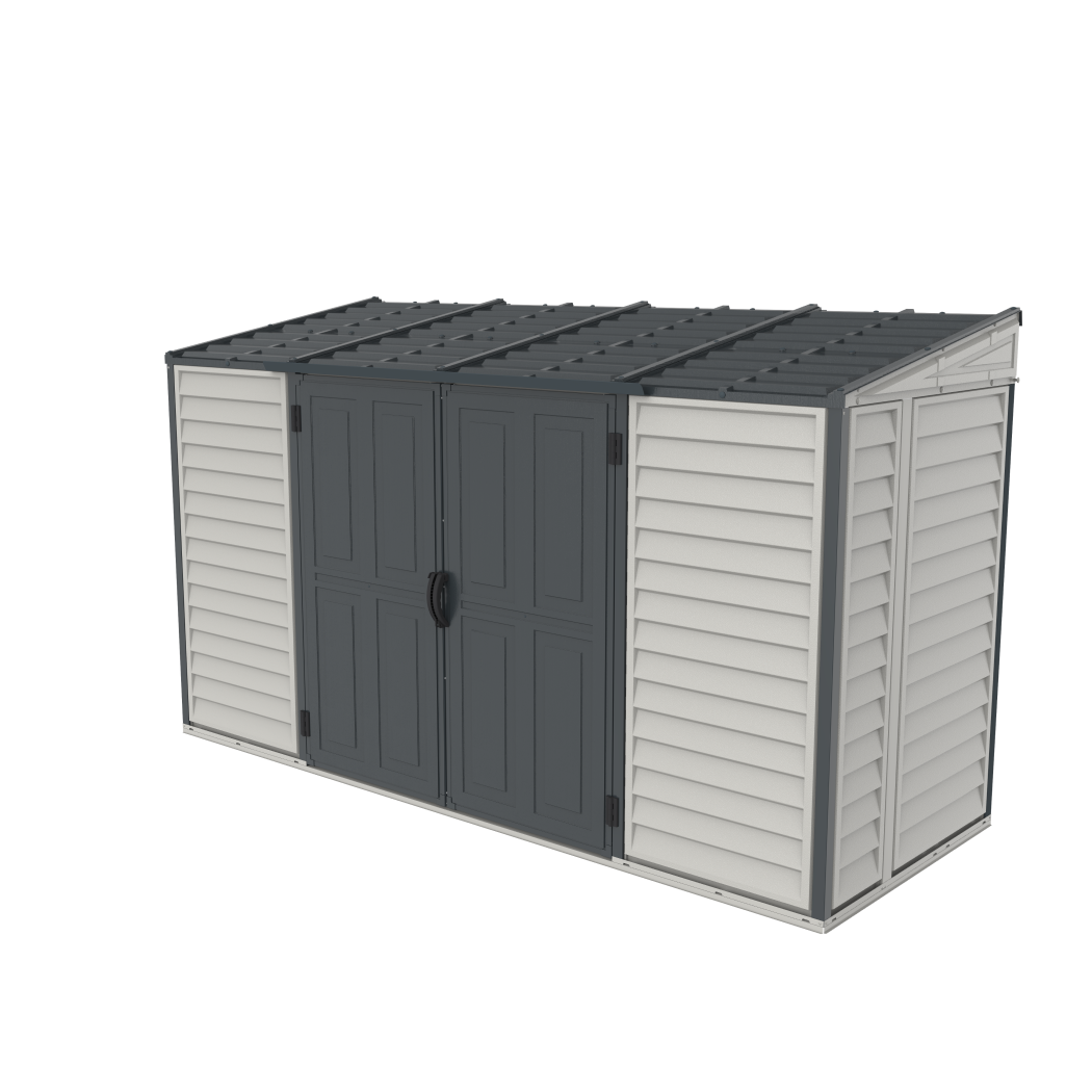 DuraMax 10 x 4 Foot SideMate Plus Pro Vinyl Shed with Foundation Kit