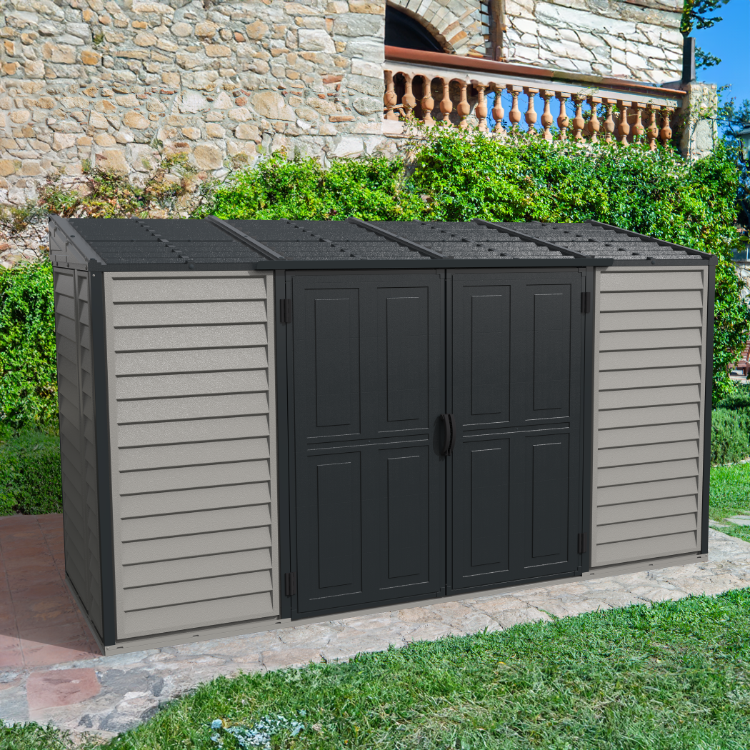 DuraMax 10 x 4 Foot SideMate Plus Pro Vinyl Shed with Foundation Kit
