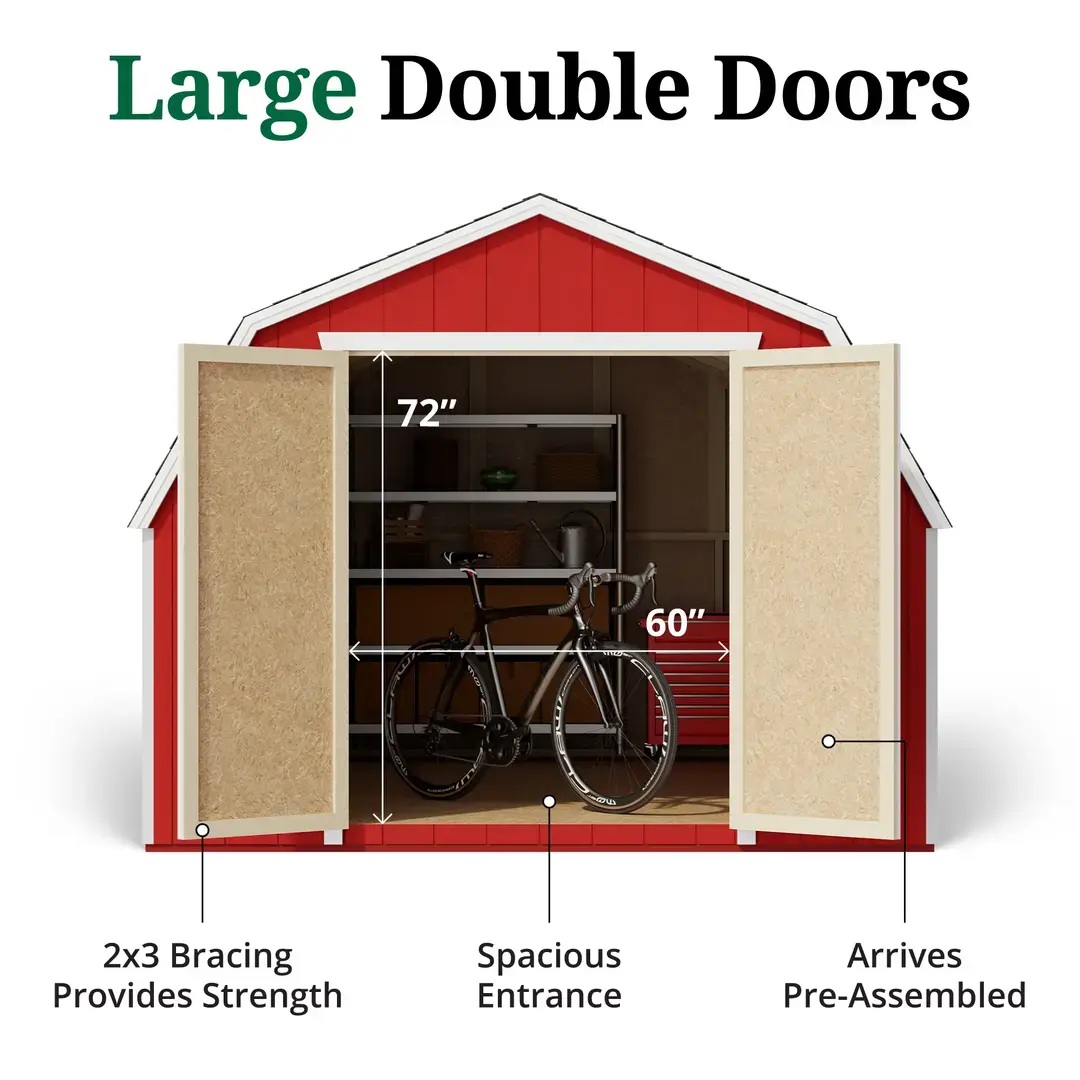 Little Cottage Co. 10 x 10 Foot Value Gambrel Barn with 4 Foot Sidewalls and Floor - Precut Kit