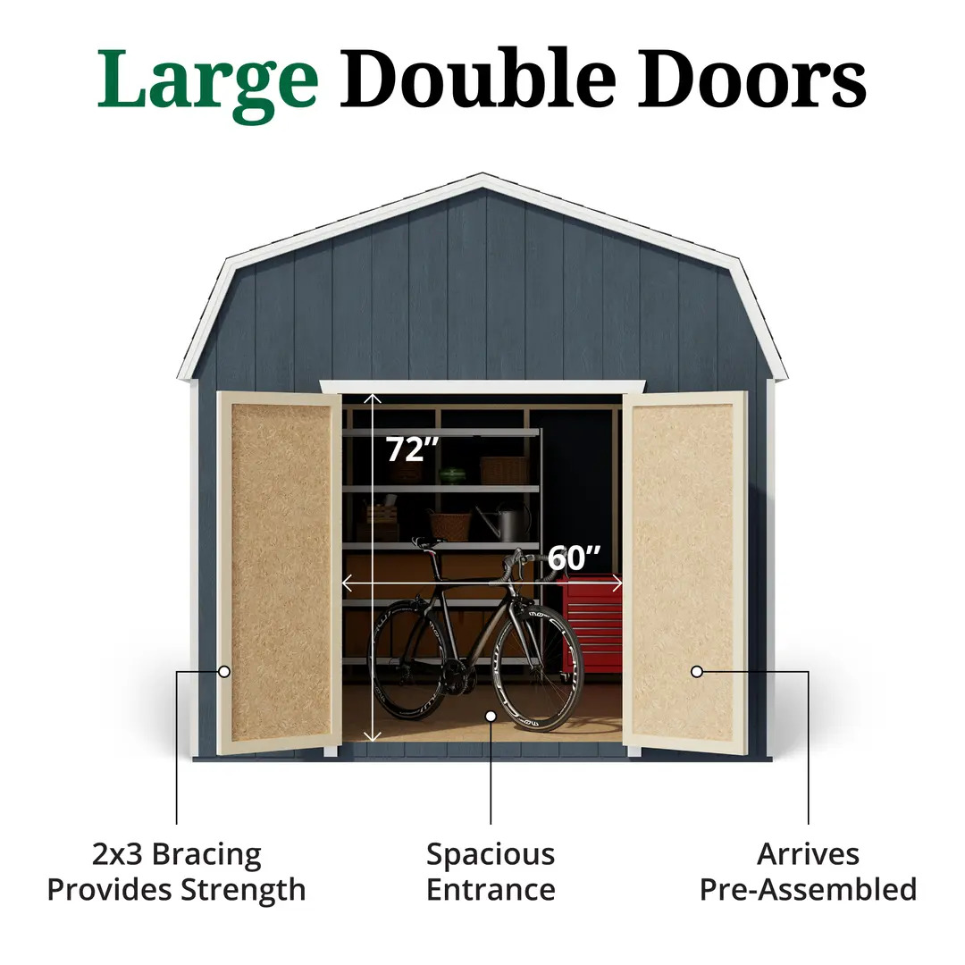 Little Cottage Co. 10 x 20 Foot Value Gambrel Barn with 6 Foot Sidewalls - Precut Kit