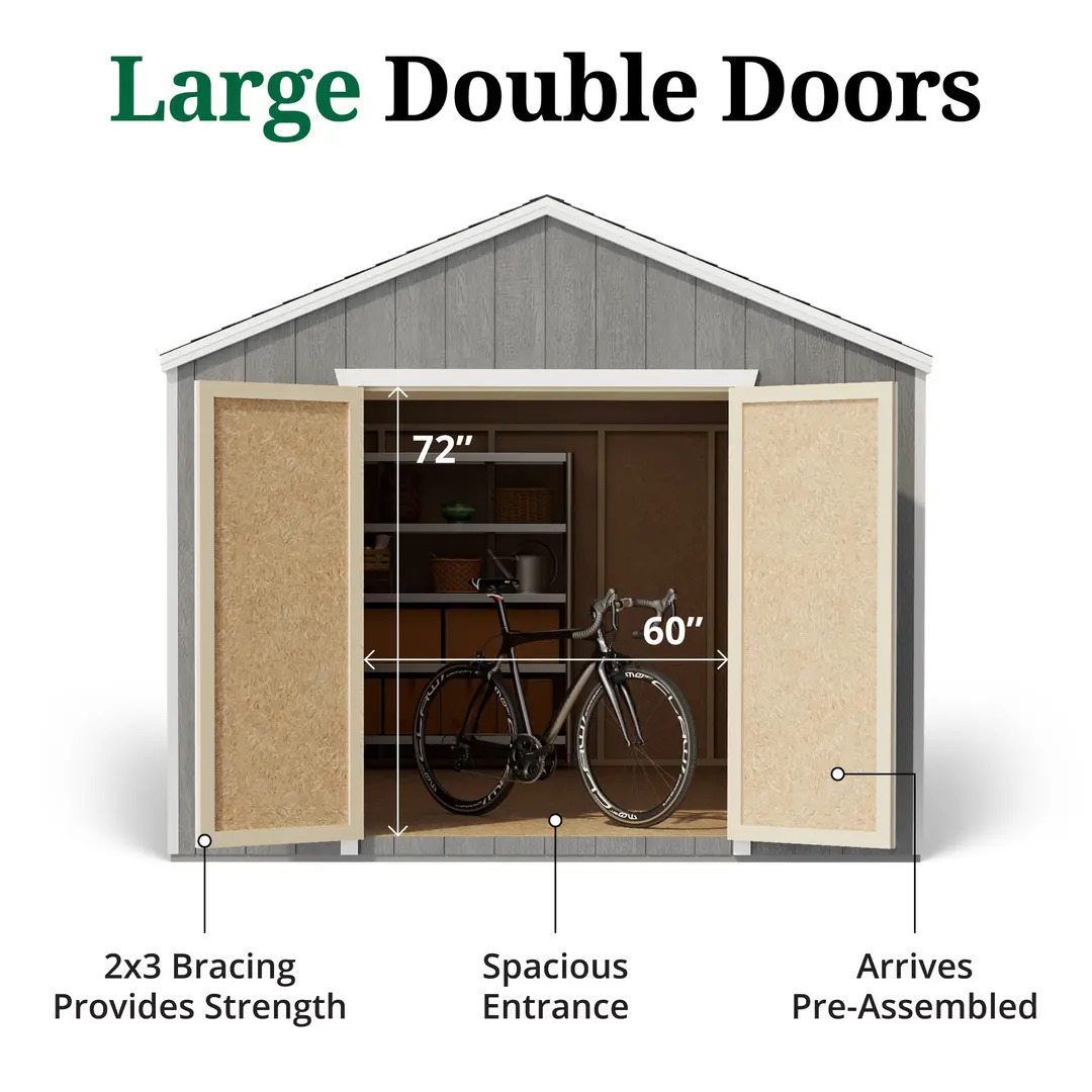 Little Cottage Co. 10 x 10 Foot Value Gable Shed with Floor - Precut Kit