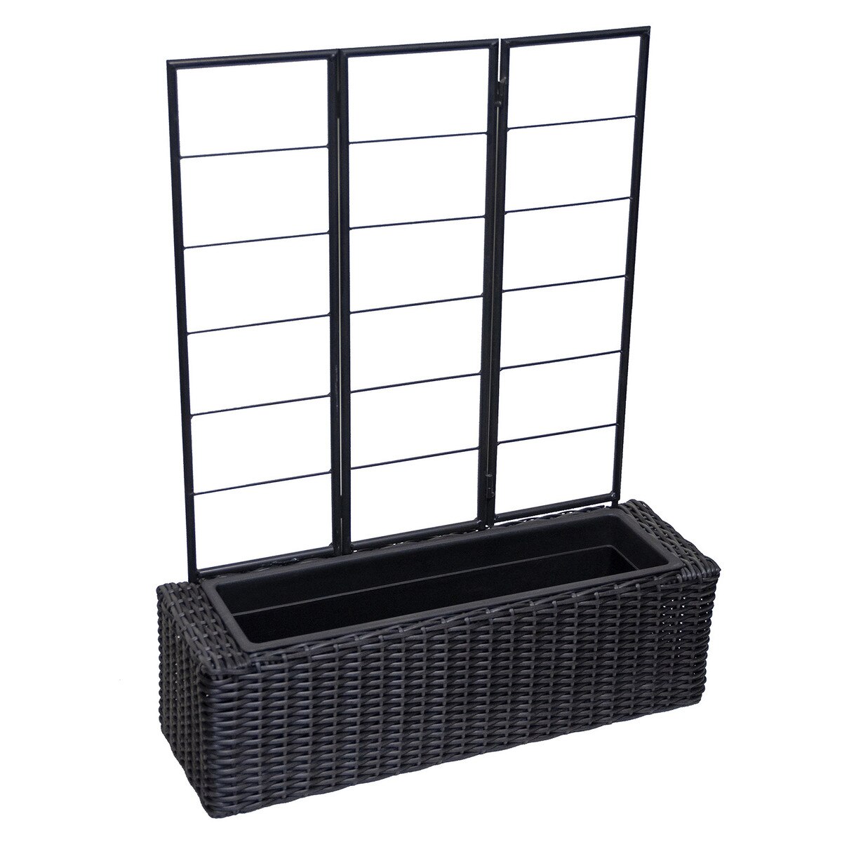JR Home Resin Wicker Planter with Trellis