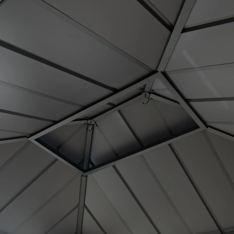 Sunjoy 10 x 12 Foot Archwood Galvanized Steel Roof Gazebo