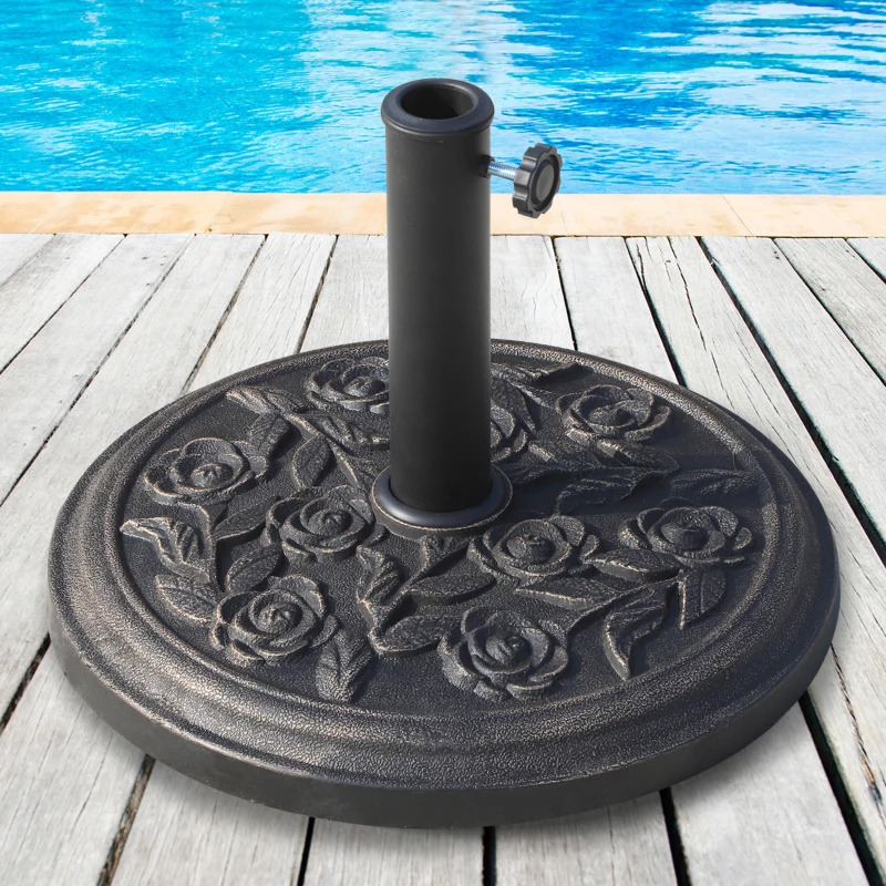 Outsunny 20 Pound Decorative Round Bronze Resin Umbrella Stand Base