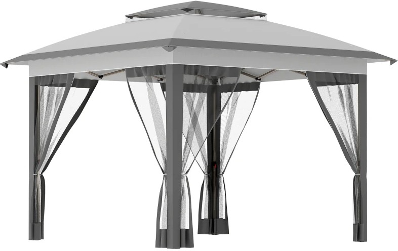Outsunny 12 x 12 Foot Pop Up Canopy Tent with Netting and Carry Bag