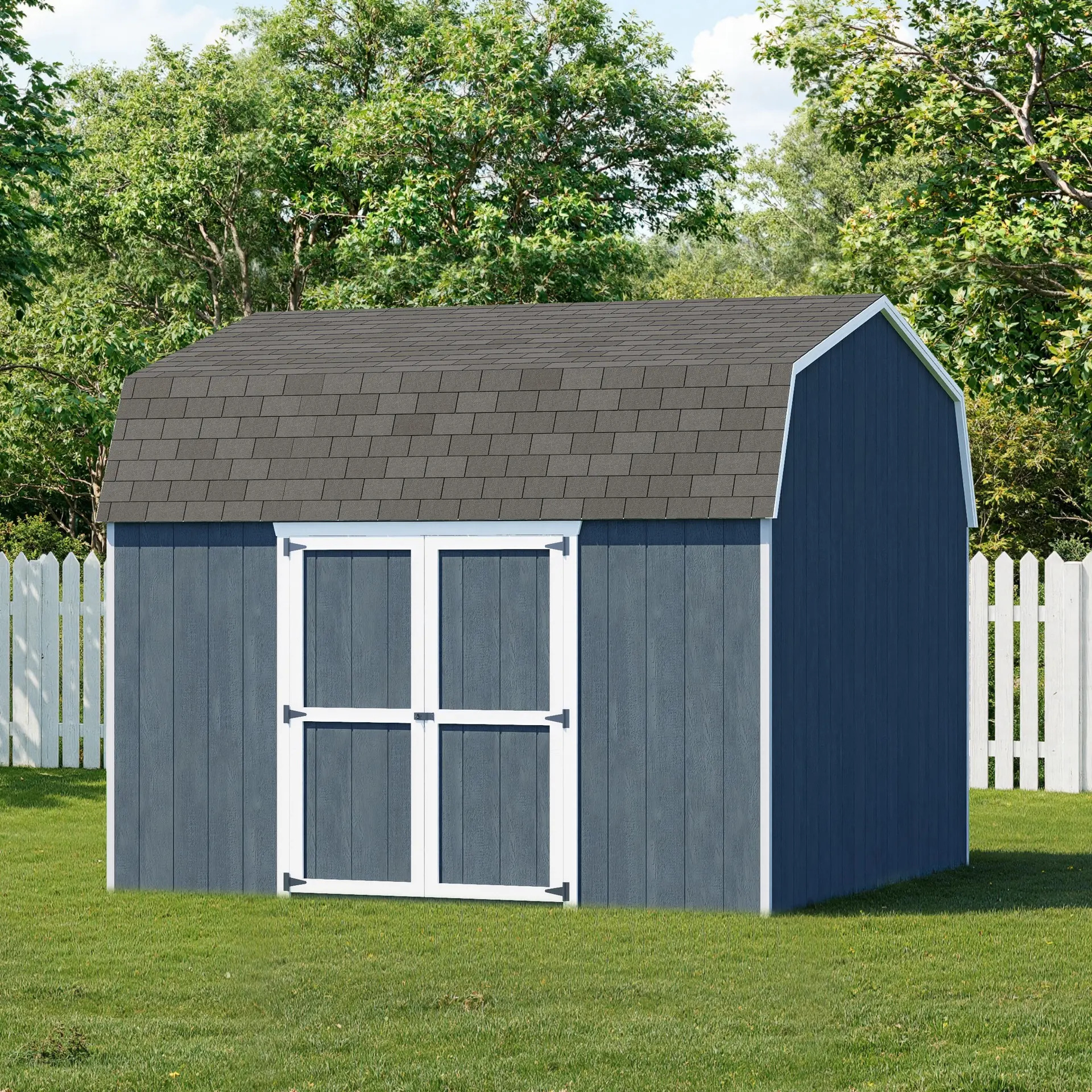 Little Cottage Co 12 x 12 Foot Value Gambrel Barn with Side Entry