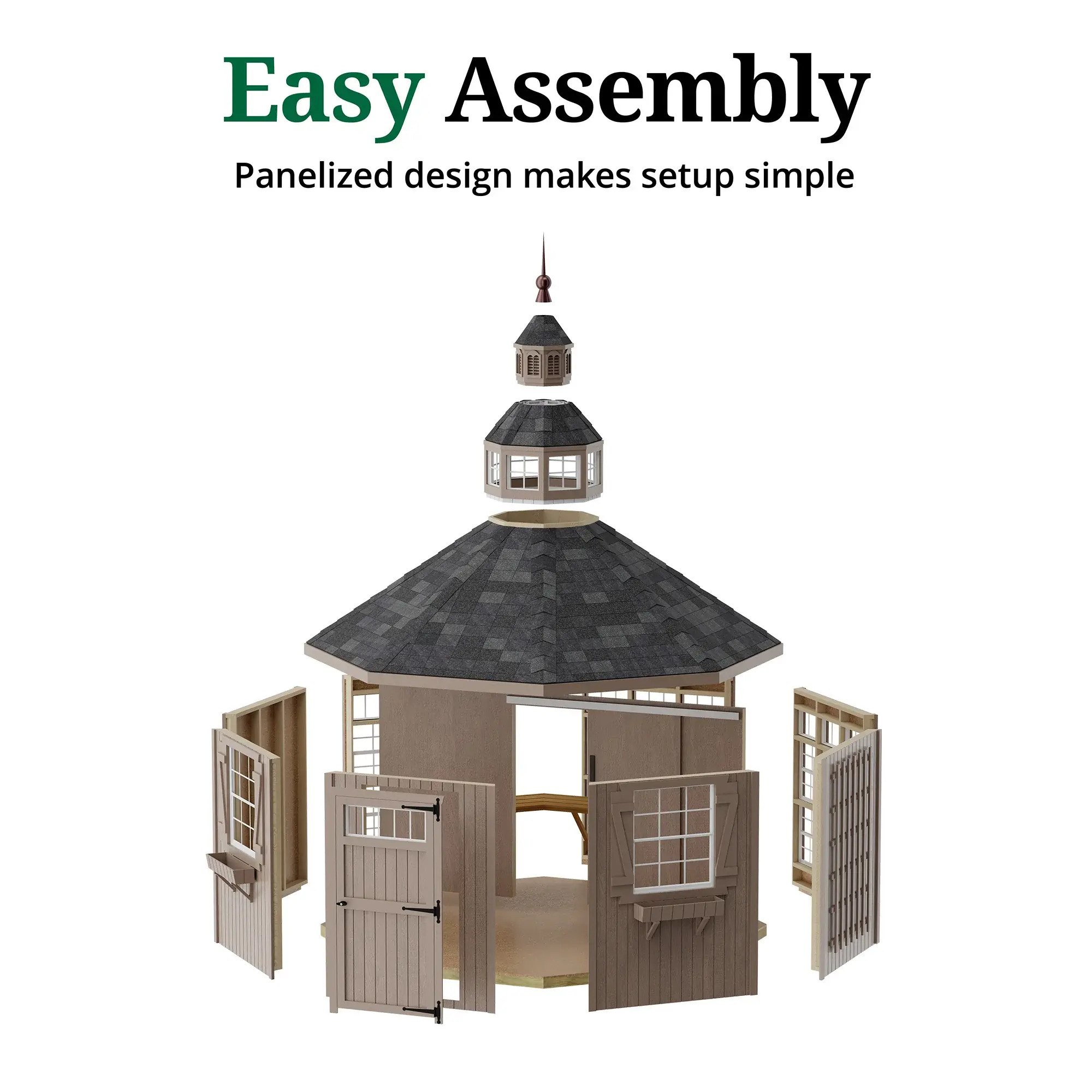 Little Cottage Co. 12 x 12 Garden Shed Greenhouse Panelized Kit