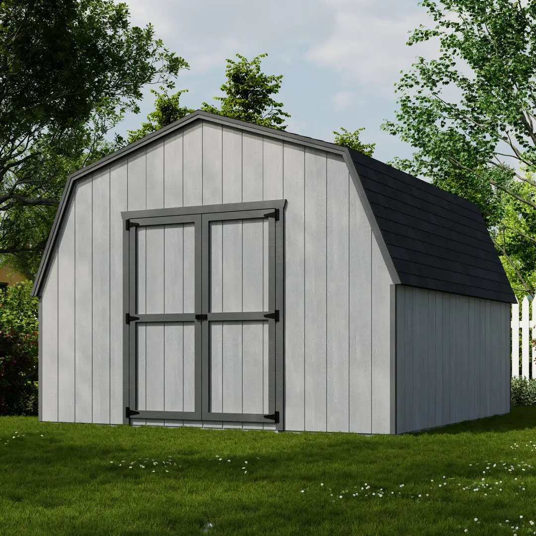 Little Cottage Co. 12 x 12 Foot Value Gambrel Barn with 4 Foot Sidewalls - Precut Kit
