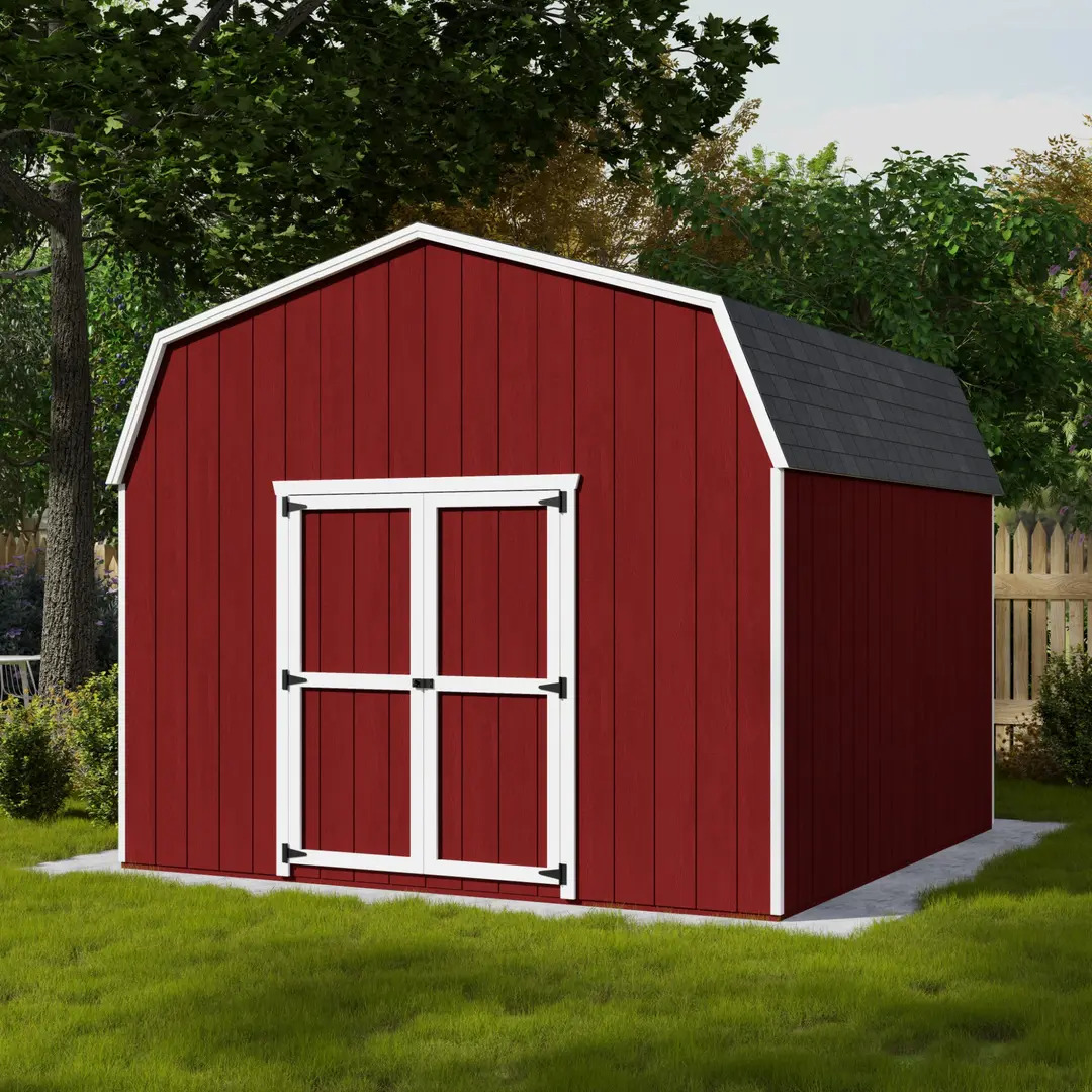 Little Cottage Co. 12 x 12 Foot Value Gambrel Barn with 6 Foot Sidewalls - Precut Kit