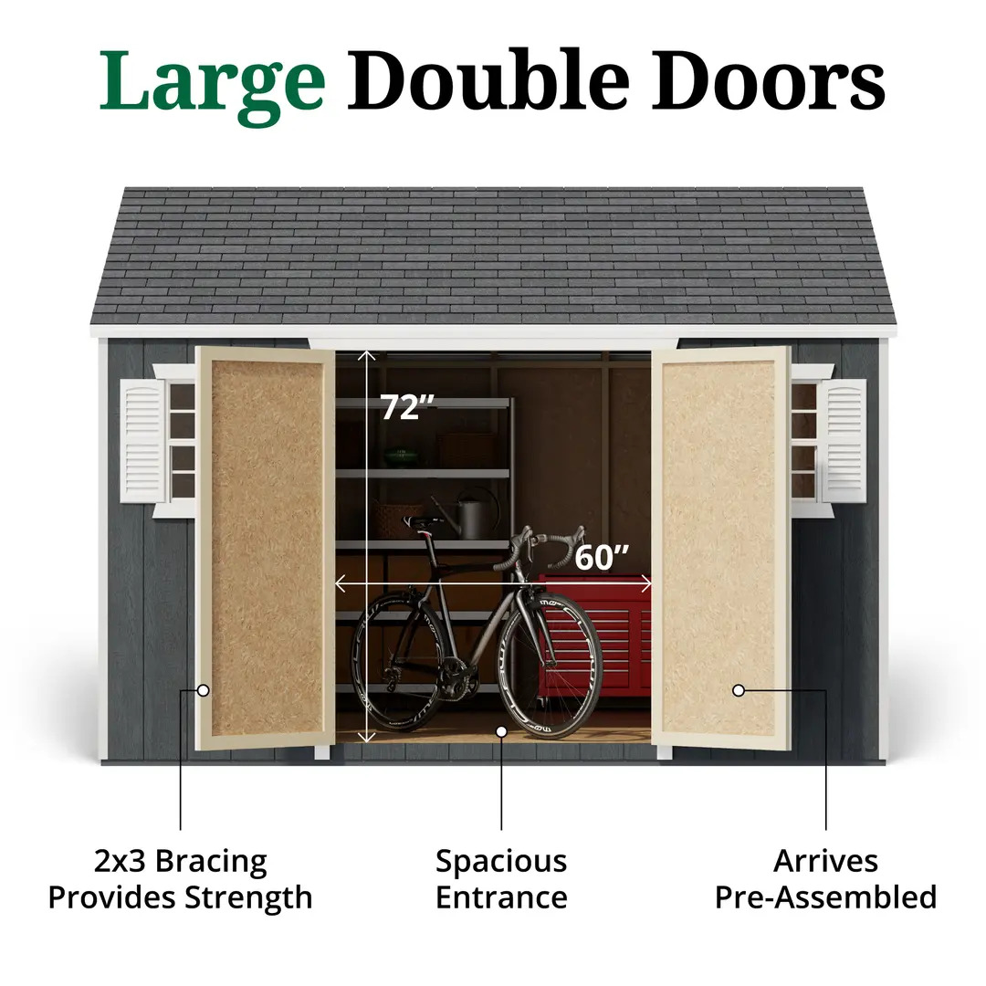 Little Cottage Co. 12 x 12 Foot Value Workshop Shed with Floor - Precut Kit