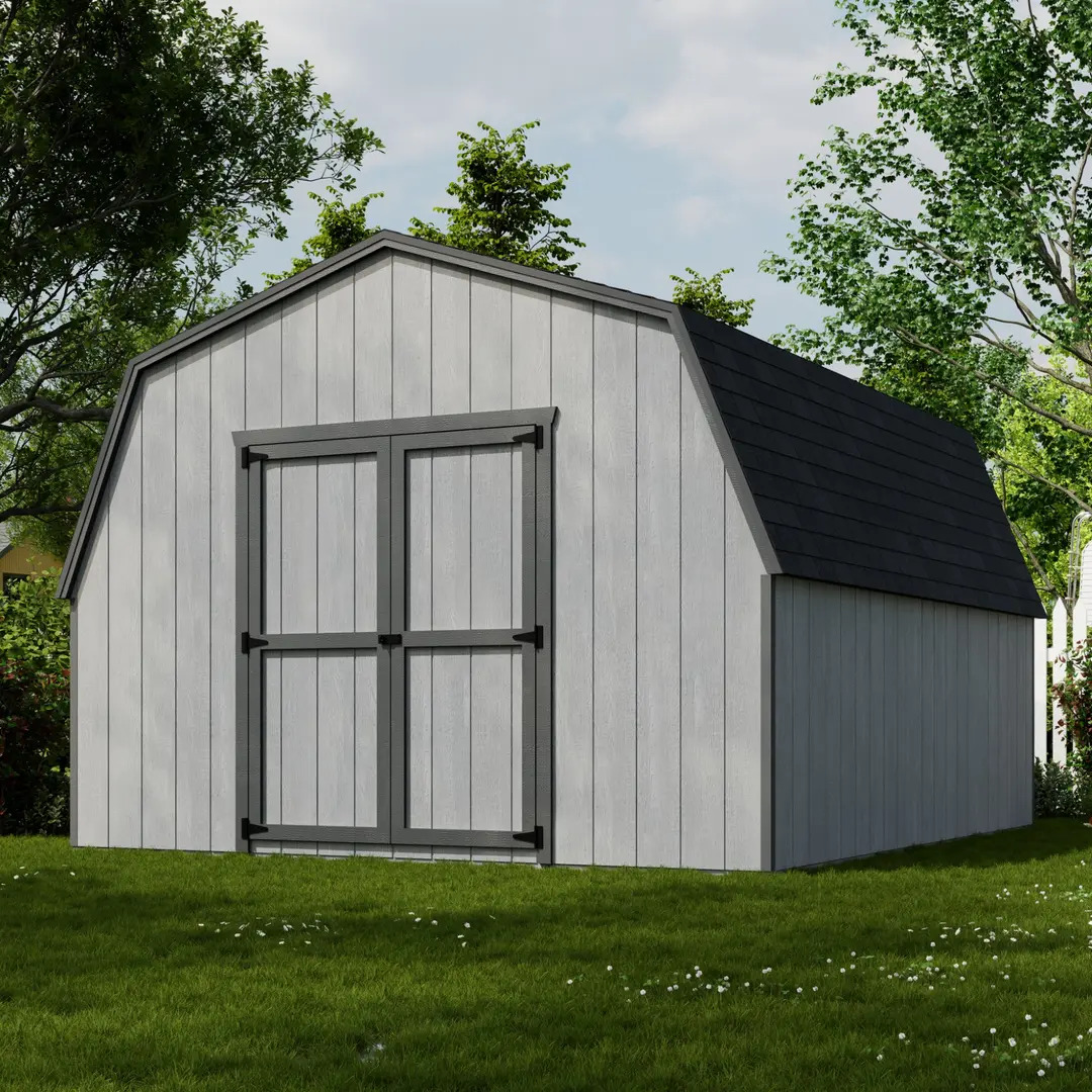 Little Cottage Co. 12 x 14 Foot Value Gambrel Barn with 4 Foot Sidewalls - Precut Kit